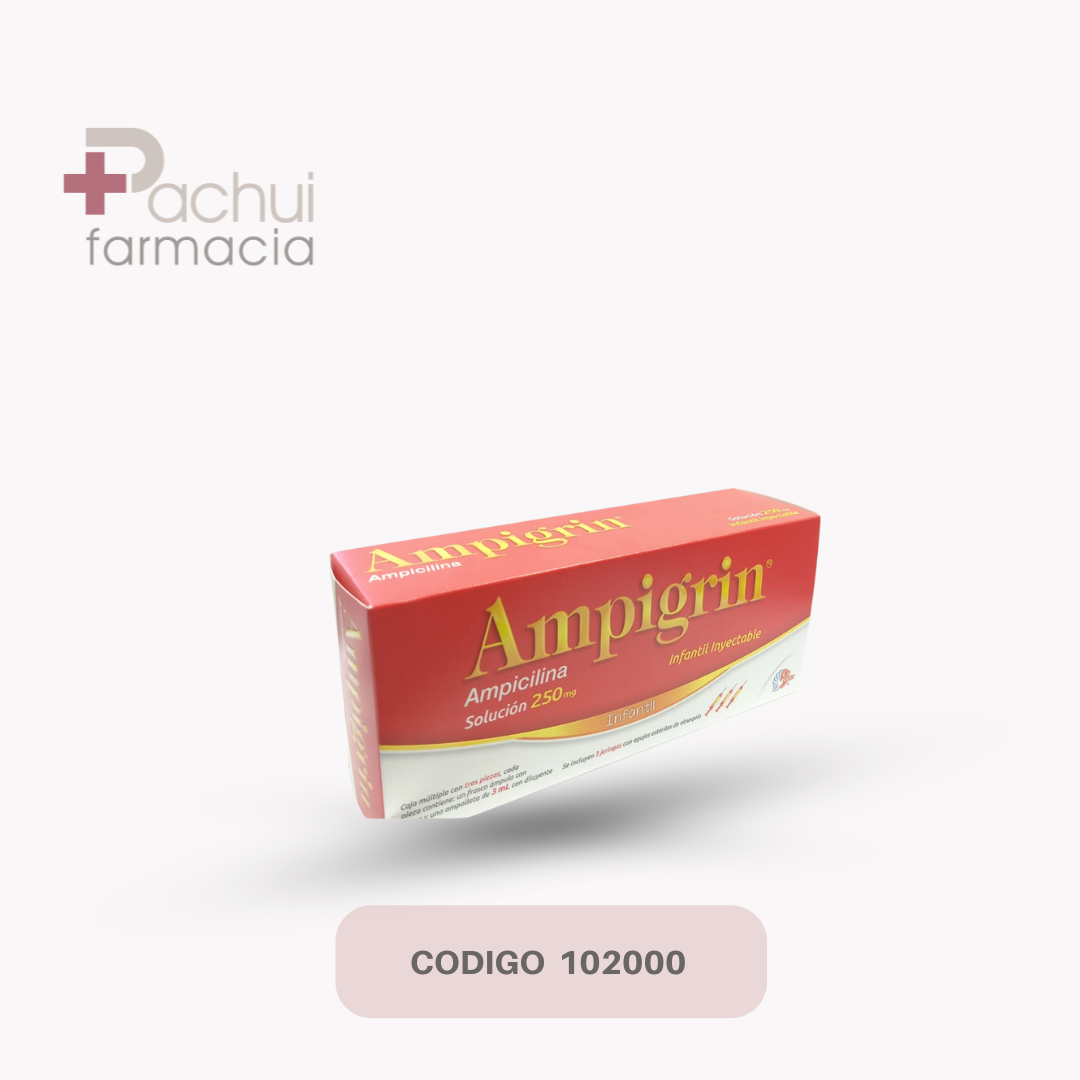 AMPIGRIN INF 250 MG SOL INY C/3 AMP 3 ML