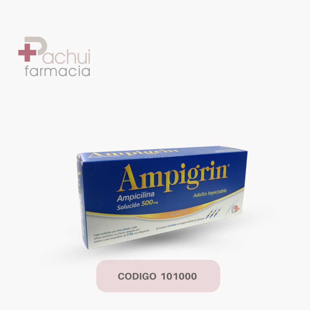 AMPIGRIN AD 500 MG SOL INY C/3 AMP 3 ML