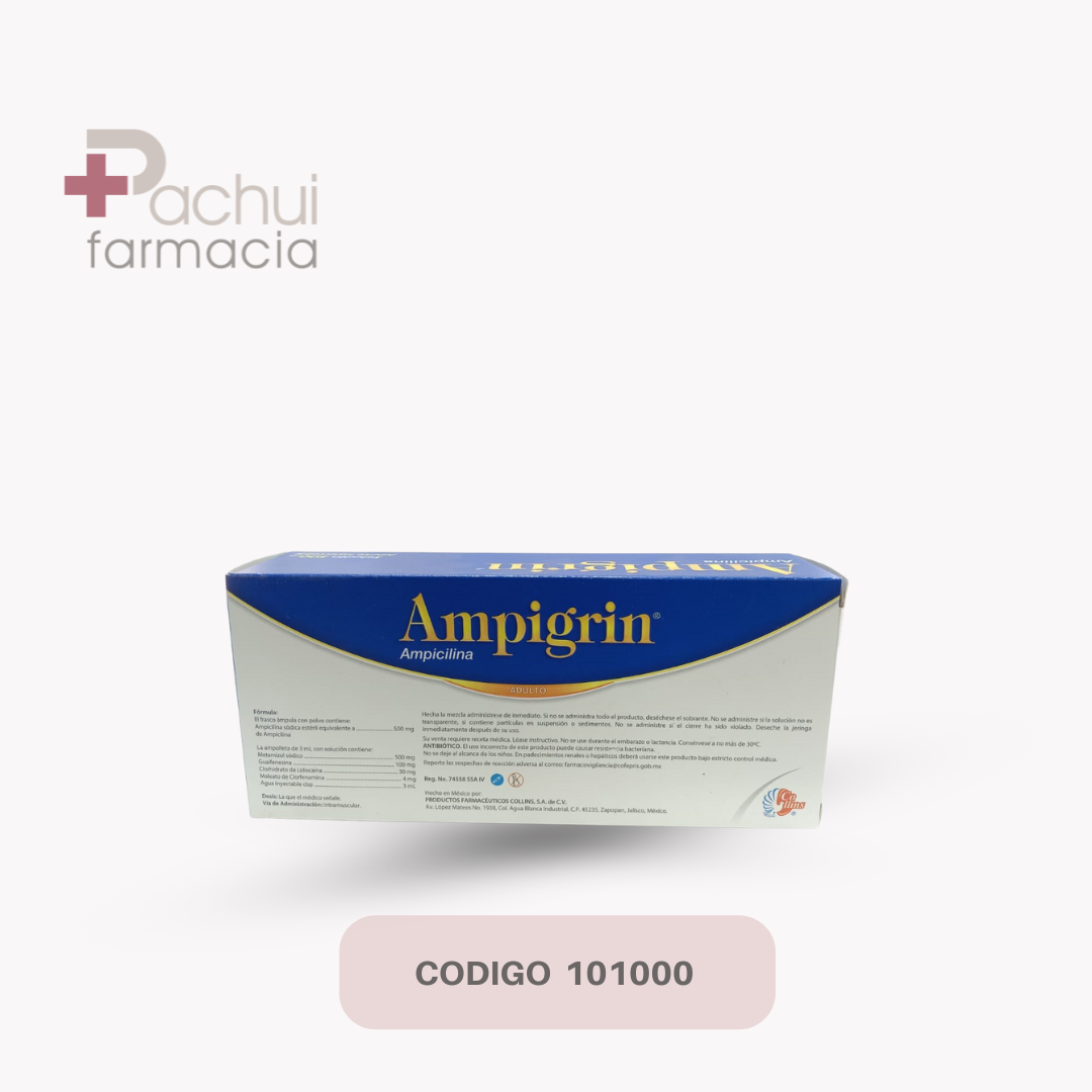 AMPIGRIN AD 500 MG SOL INY C/3 AMP 3 ML