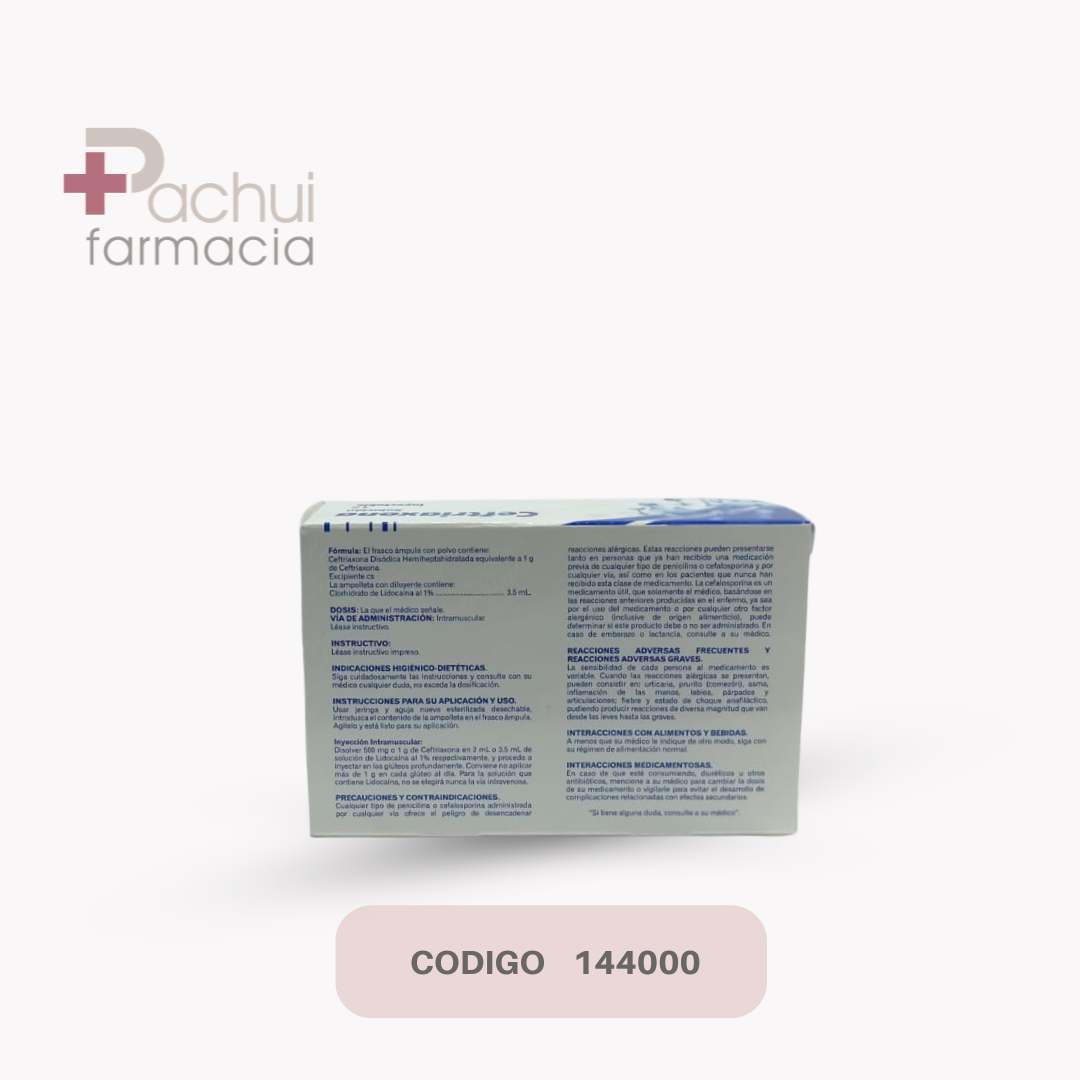 Ceftriaxona Im 1G Sol Inv C/1 Amp