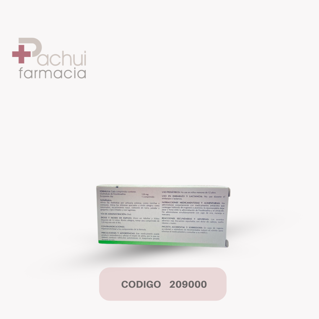 Fexofenadina 120 Mg C/10 Com