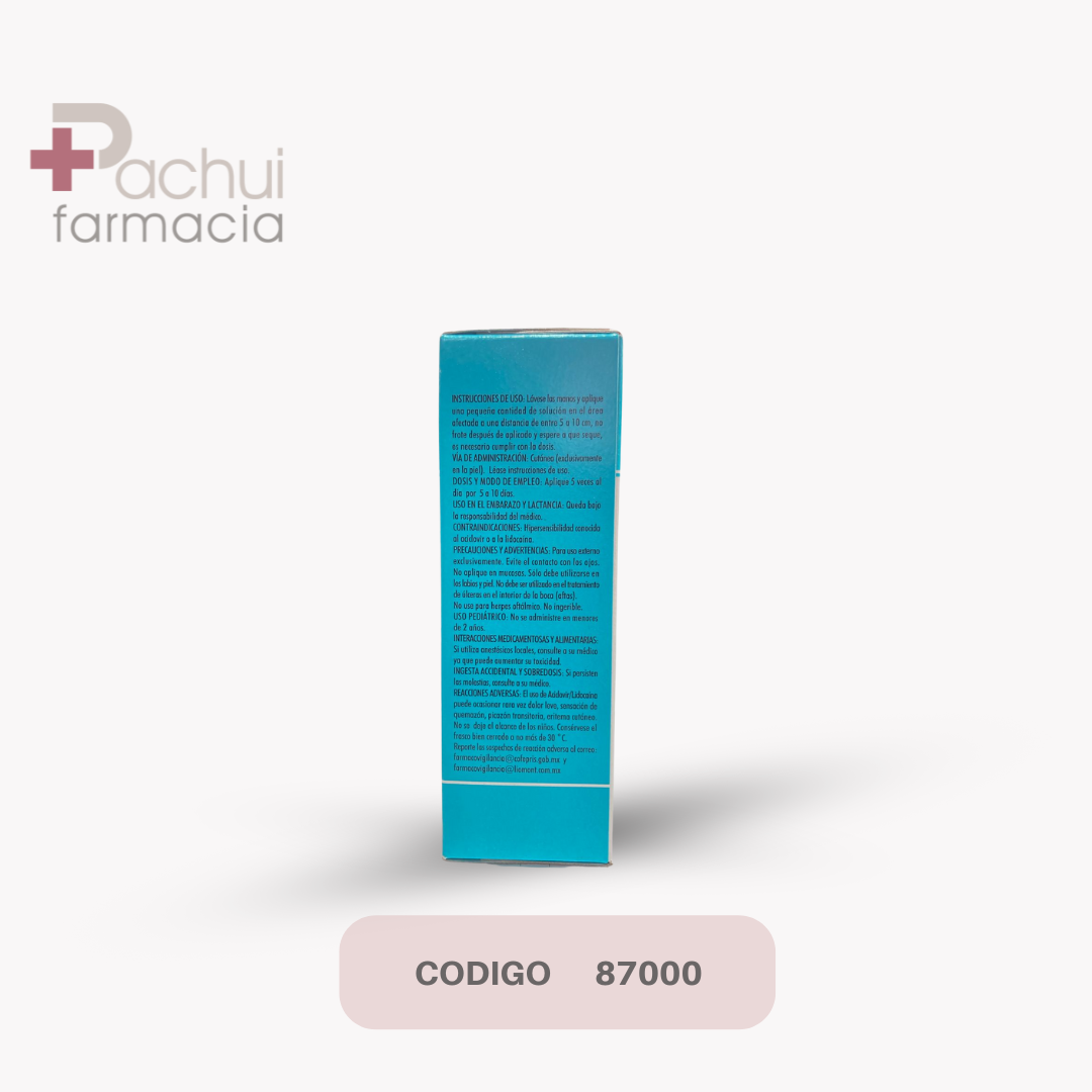 Aciclovir/Lidocaina 5/2 G Sol C/50Ml Spr