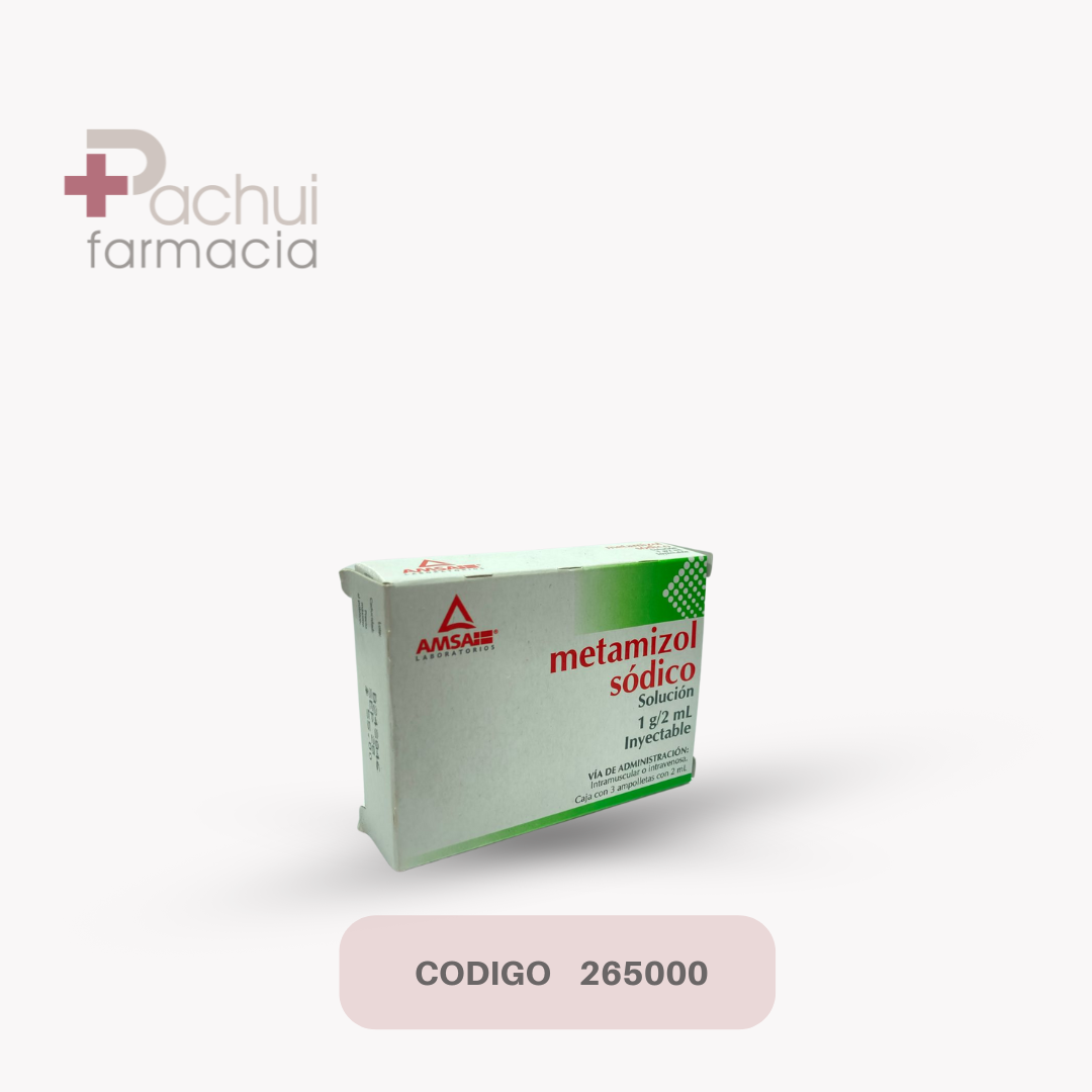 Metamizol Sodico 1G/2Ml Sol Iny C/3 Amp
