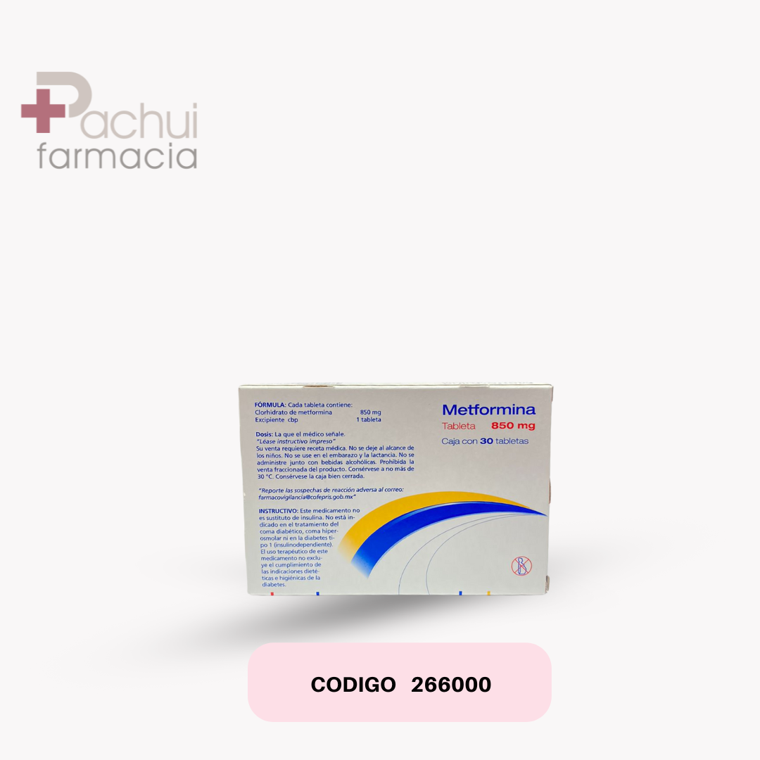 Metformina 850 Mg C/30 Tab