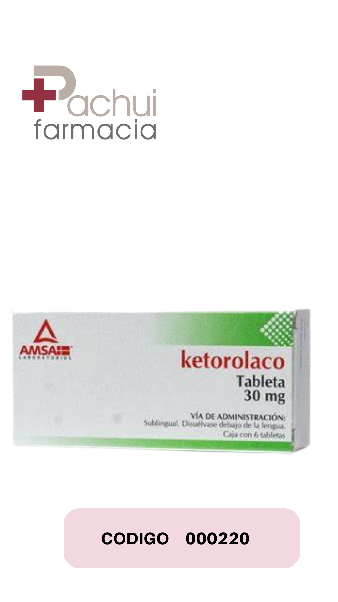 Ketorolaco Trometamina 6 Tab Sl 30 Mg