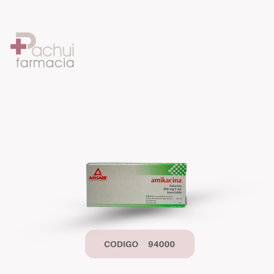 Amikacina 500 Mg Sol Iny C/2 Amp 2 Ml