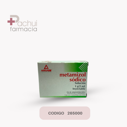 Metamizol Sodico 1G/2Ml Sol Iny C/3 Amp