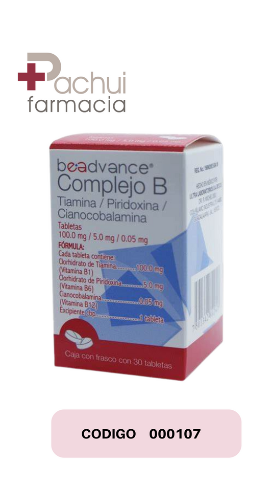 COMPLEJO B 30 TAB 100 MG 5.0MG 0.05MG