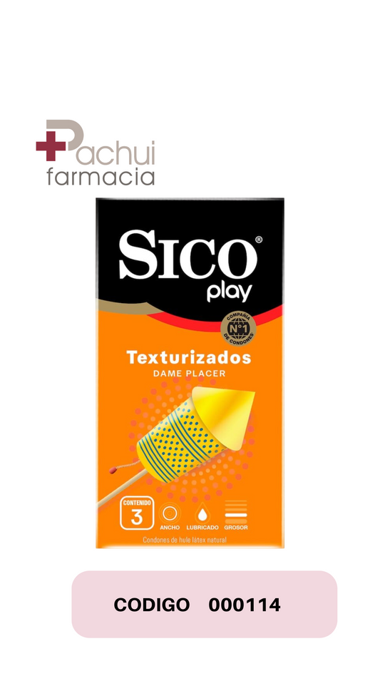 CONDONES SICO PLAY TEXTURIZADO C/3